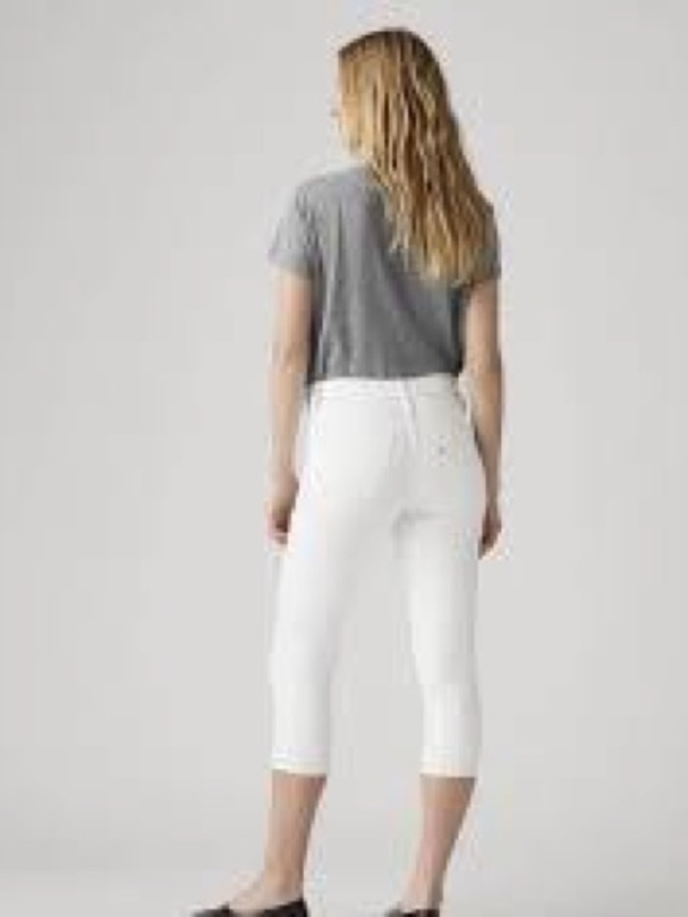 Levi's White Cropped Straight-Leg Jeans